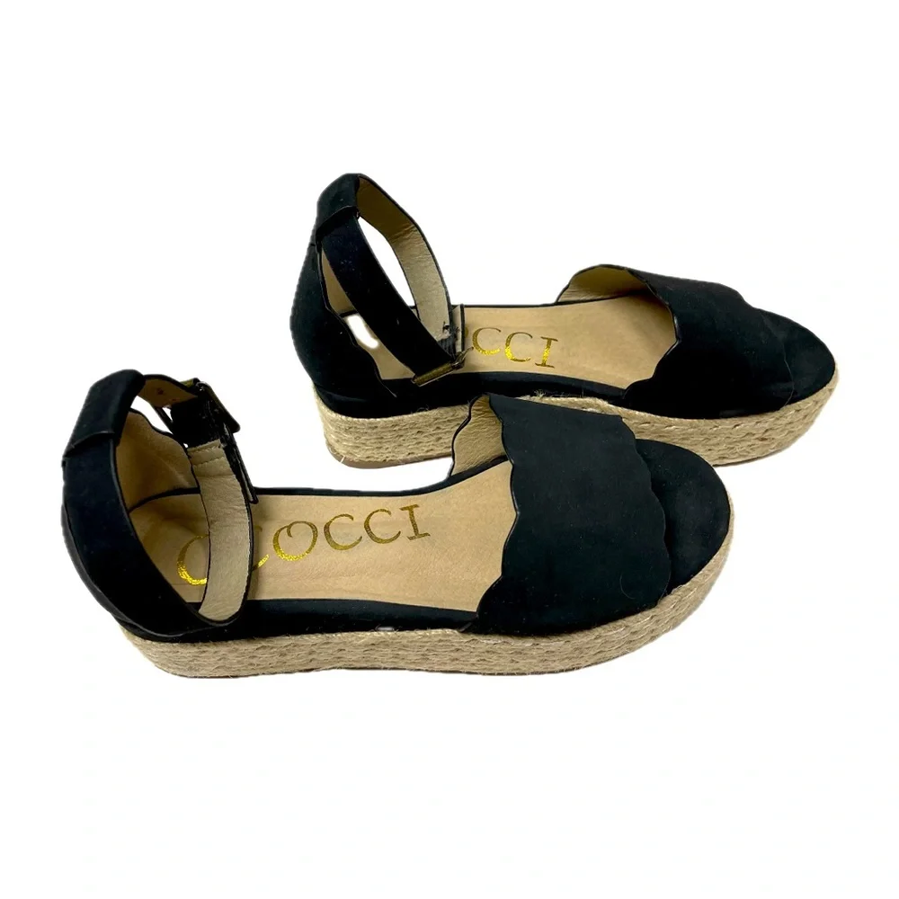 💕 CCOCCI Makenzie Evelyn Black Espadrille Platform Sandals in size 8.5